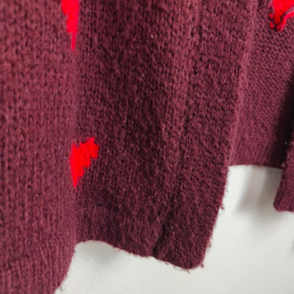 The Great The Heart Lodge Cardigan Sweater Womens 1 Small Burgundy Knit Burgundy - Picture 5 of 13